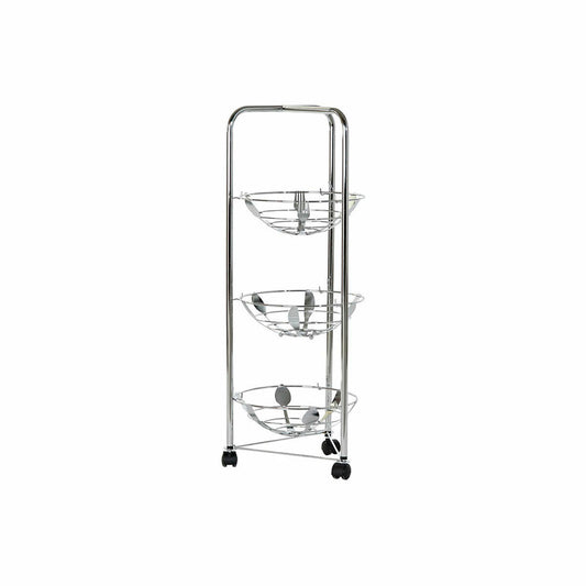 Fruit Bowl DKD Home Decor Silver Metal (28 x 28 x 74 cm)