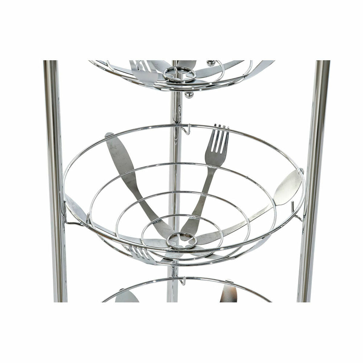 Fruit Bowl DKD Home Decor Silver Metal (28 x 28 x 95 cm)