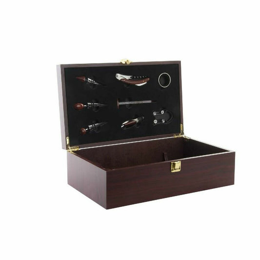 Set of Wine Accessories DKD Home Decor Stainless steel Dark brown (8 pcs) (46 x 20 x 5 cm)