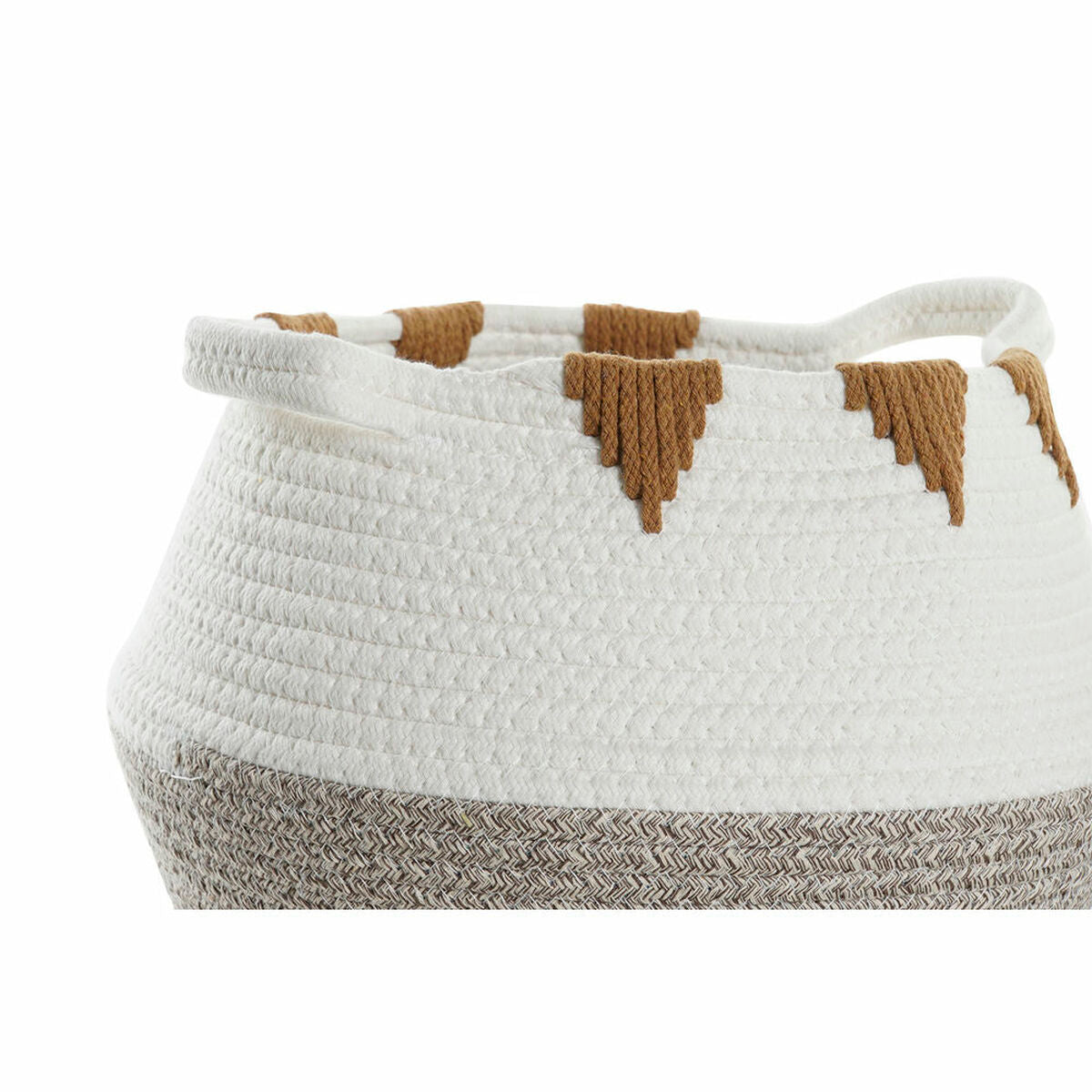 Basket DKD Home Decor Black Grey Cotton White Mustard (36 x 36 x 26 cm) (3 pcs)