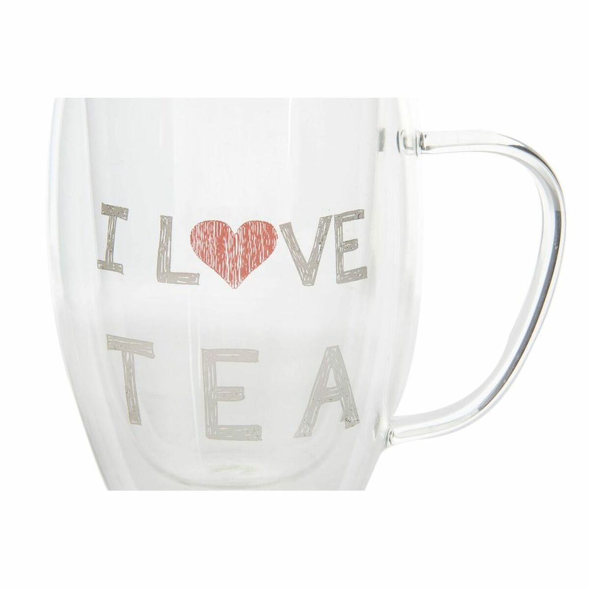 Mug DKD Home Decor Transparent Borosilicate Glass (400 ml)