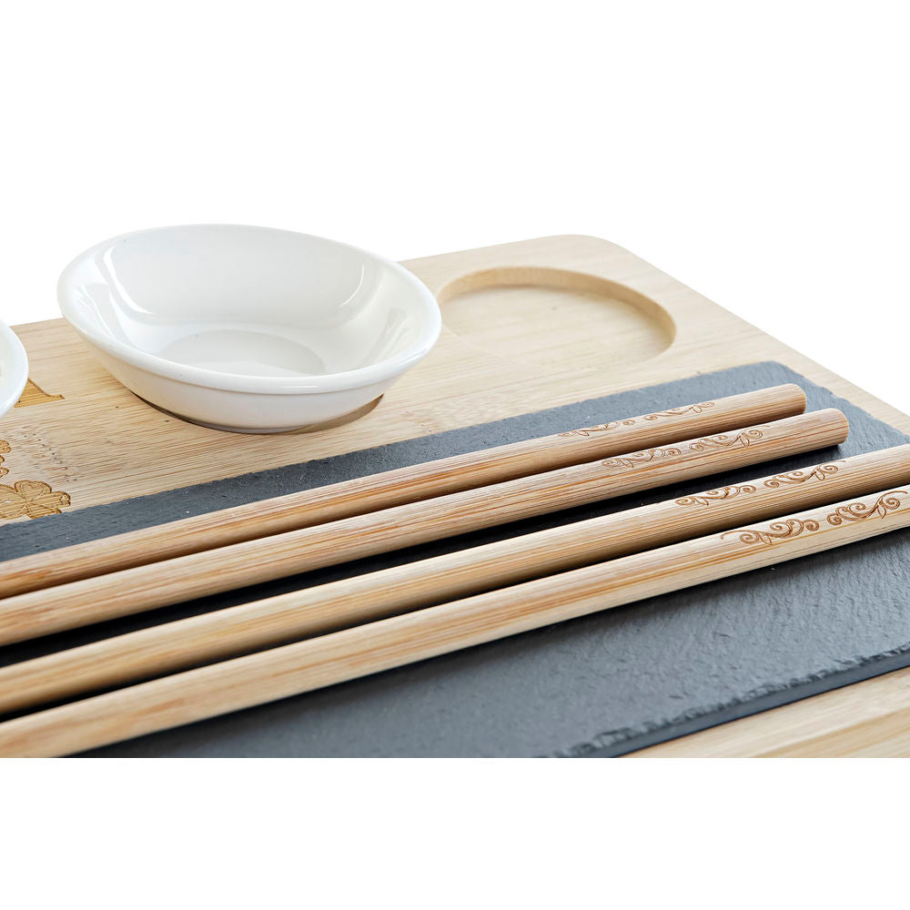 Sushi Set DKD Home Decor Bamboo Board (9 pcs) (28,5 x 18,5 x 2,6 cm)