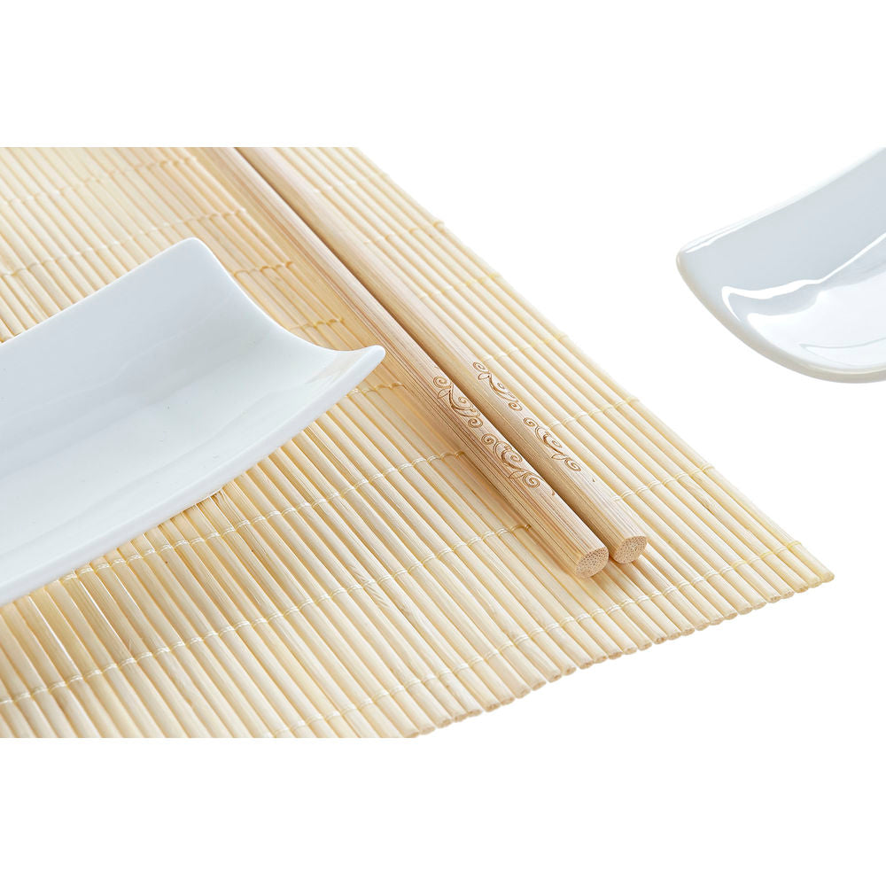 Sushi Set DKD Home Decor Bamboo Stoneware (28,5 x 19,5 x 3,3 cm)