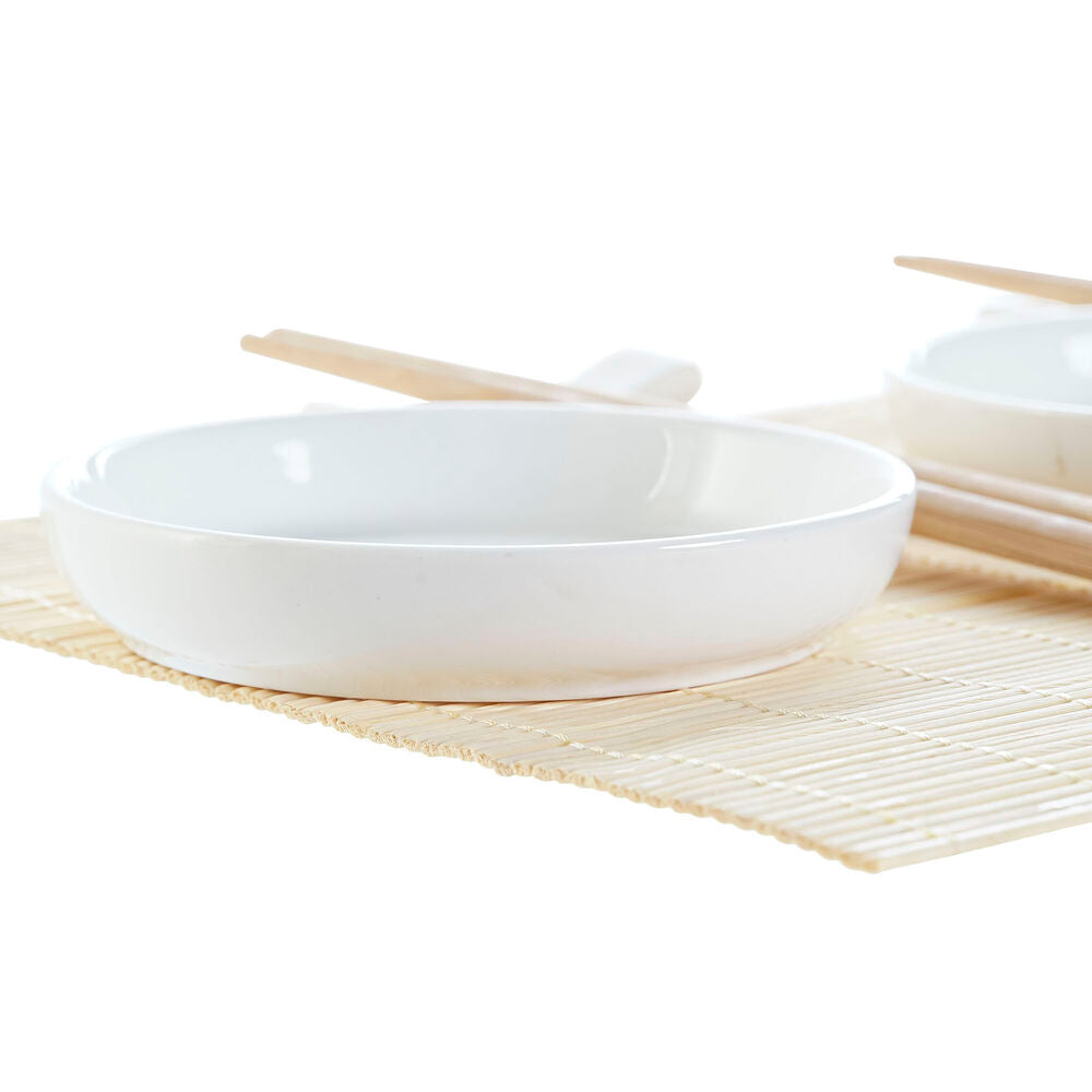 Sushi Set DKD Home Decor Bamboo Stoneware (7 pcs) (28,8 x 19,8 x 3 cm)