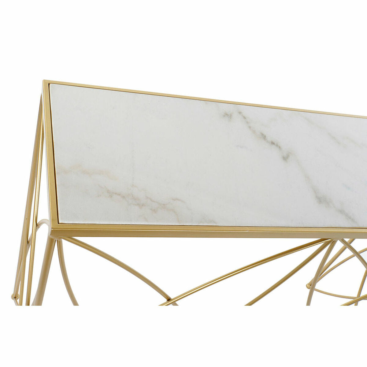 Console DKD Home Decor Golden Metal Marble (100 x 33 x 78 cm)