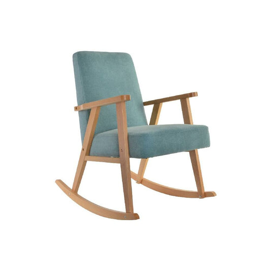 Rocking Chair DKD Home Decor Blue Wood Turquoise Polyester (54.3 x 87 x 88 cm)