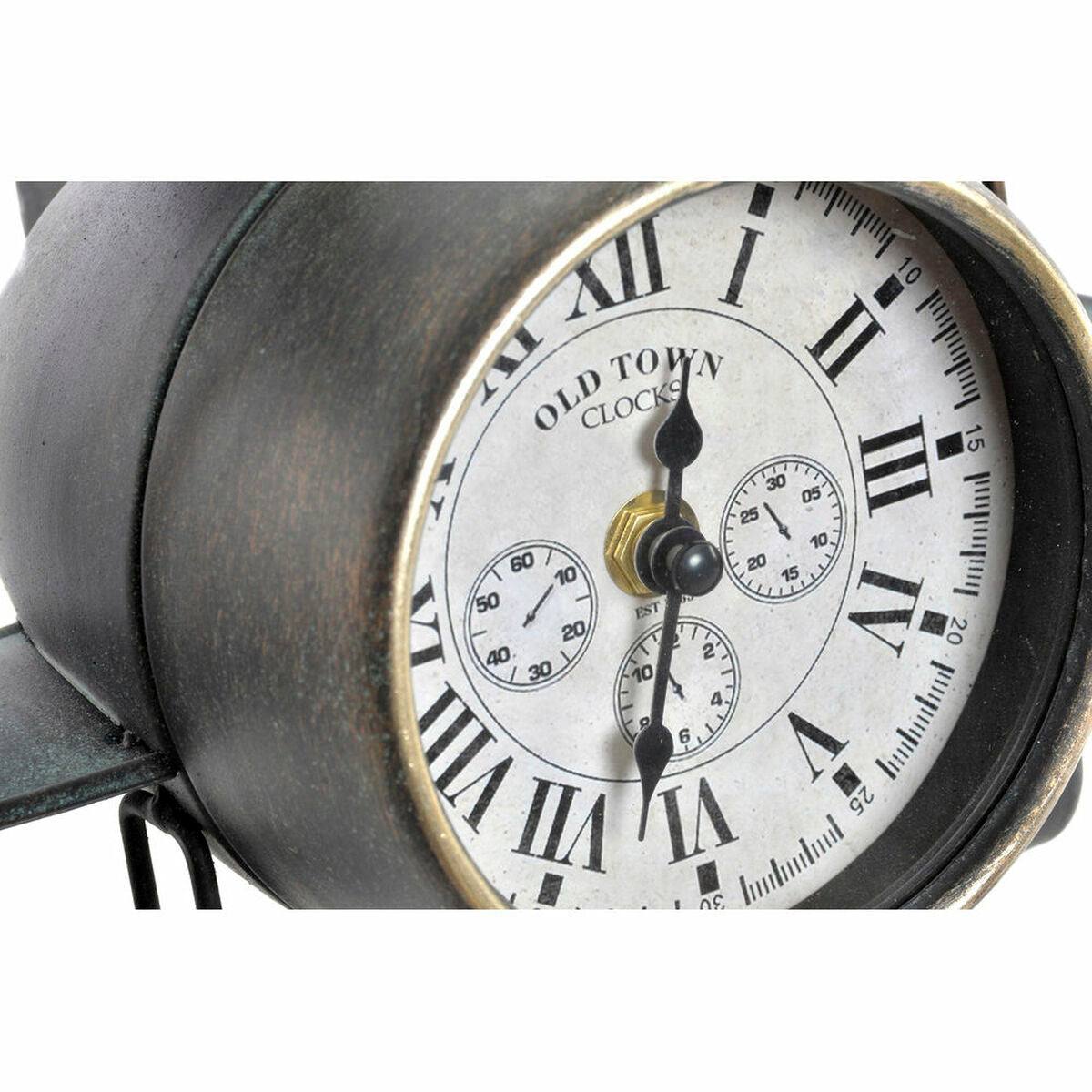 Table clock DKD Home Decor Aeroplane Crystal Grey Green Iron (26 x 21 x 15 cm) (2 pcs)