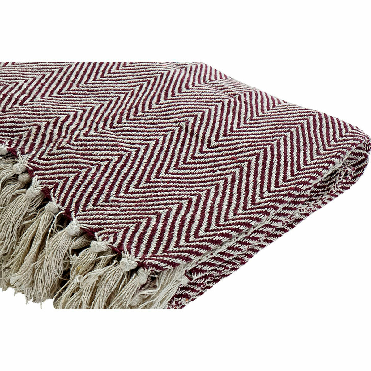 Blanket DKD Home Decor Cotton Fringe (150 x 200 x 1 cm) (2 pcs)
