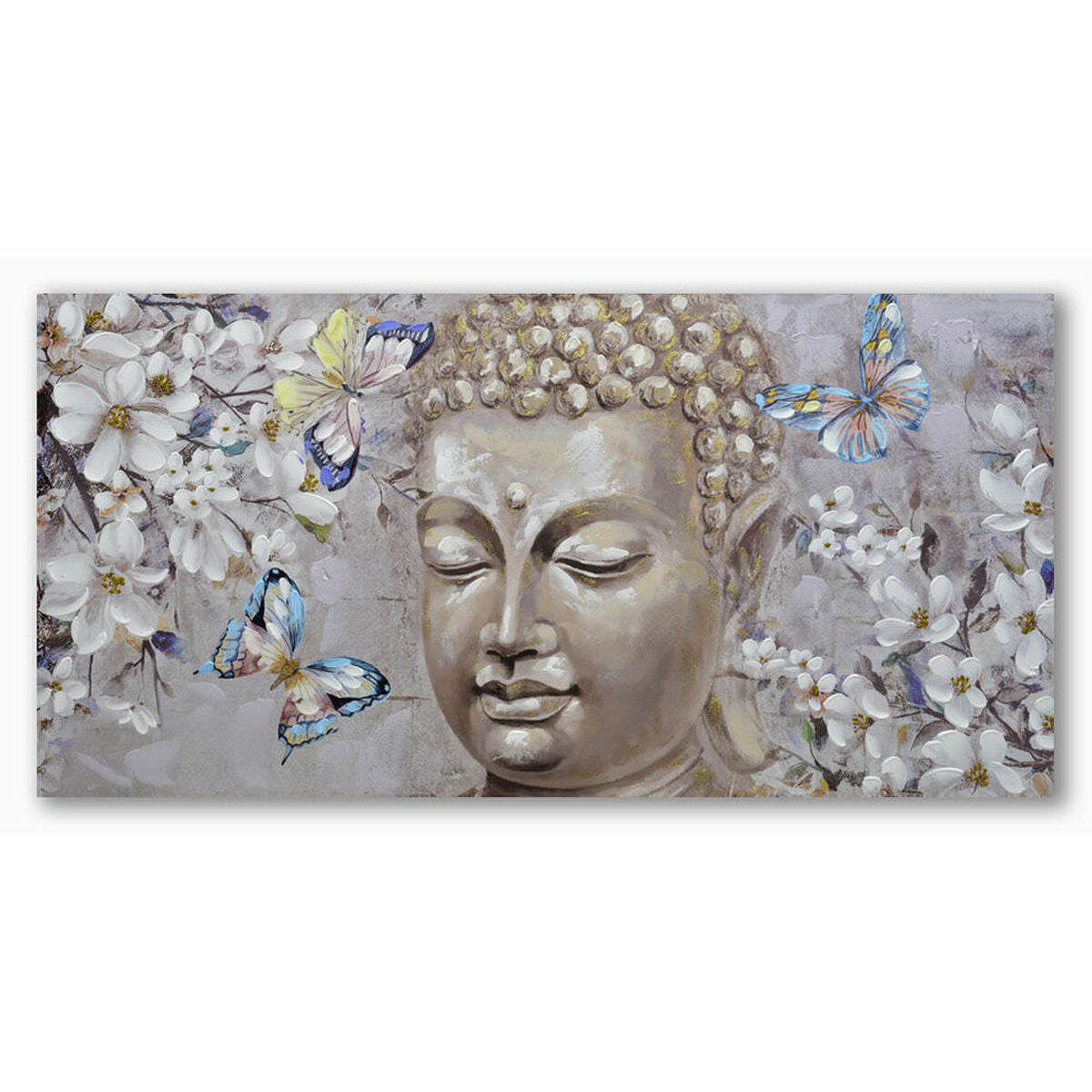 Painting DKD Home Decor S3018273 Flowers Oriental (120 x 3 x 60 cm) (2 Units)