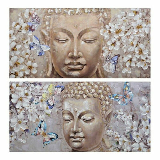 Painting DKD Home Decor S3018273 Flowers Oriental (120 x 3 x 60 cm) (2 Units)