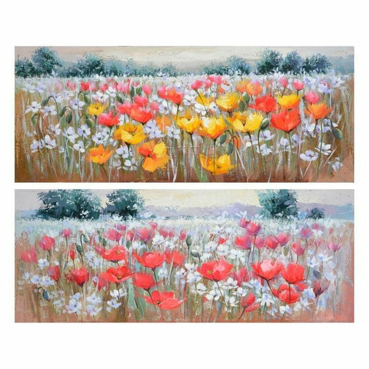 Painting DKD Home Decor S3018310 Poppy (150 x 3 x 60 cm) (2 Units)