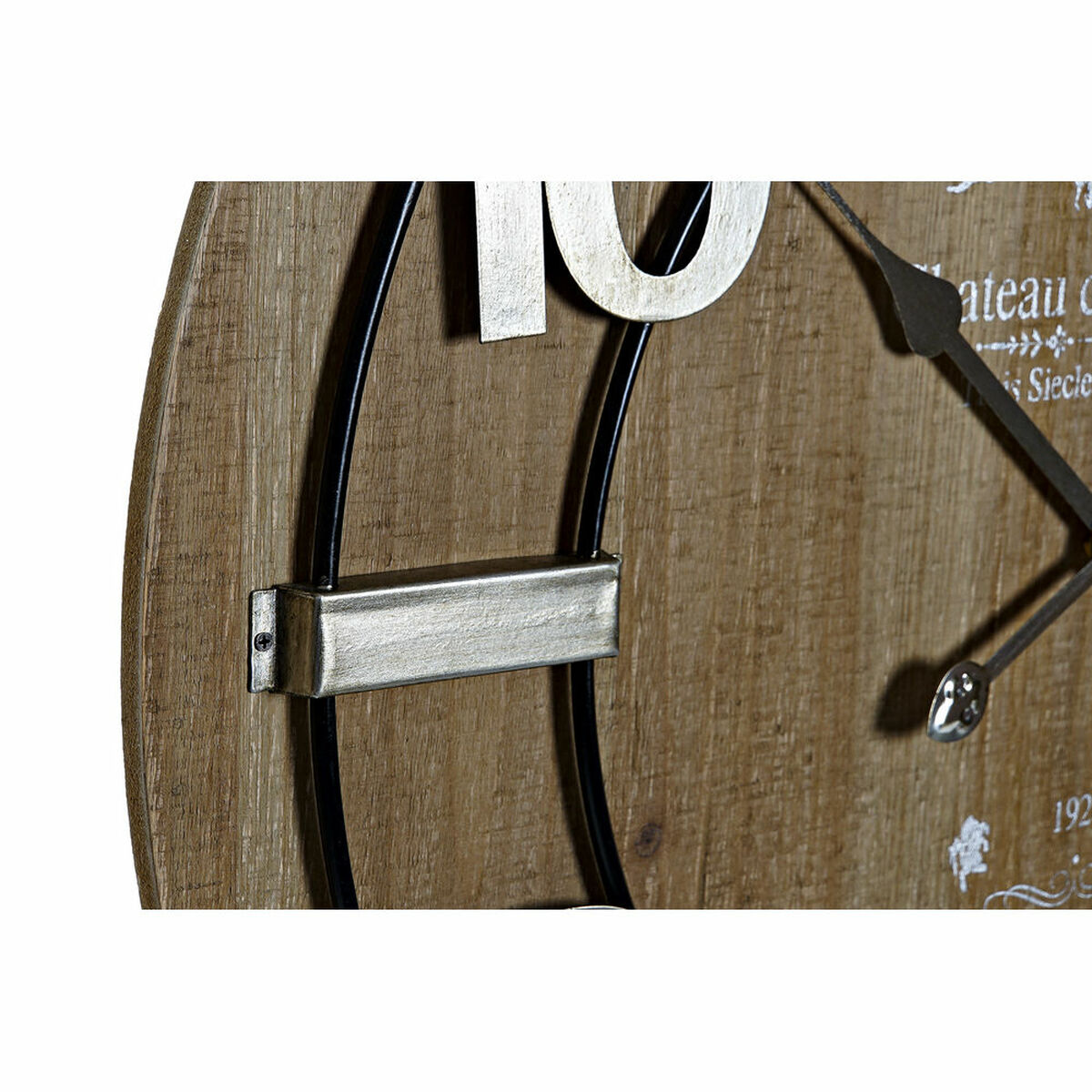 Wall Clock DKD Home Decor Black Iron MDF Wood (68 x 3 x 68 cm) (2 pcs)