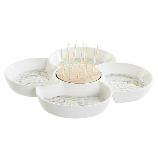 Appetizer Set DKD Home Decor Bamboo Stoneware (22 x 22 x 7 cm)