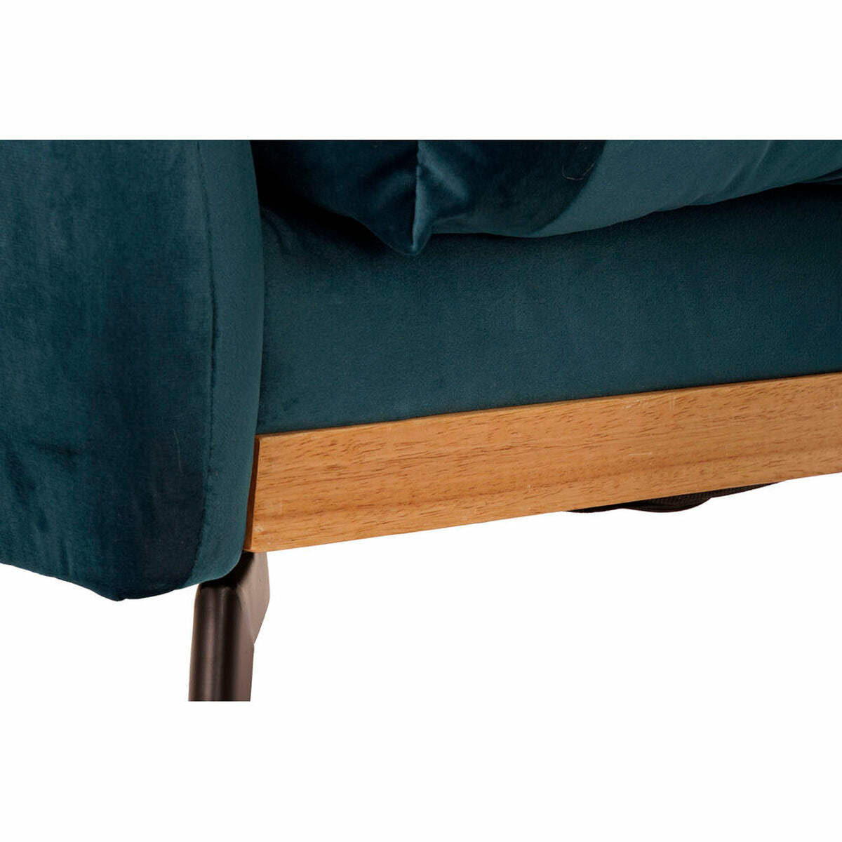 Sofabed DKD Home Decor Black Metal Turquoise Polyester 2 pcs (74 x 85 x 80 cm)