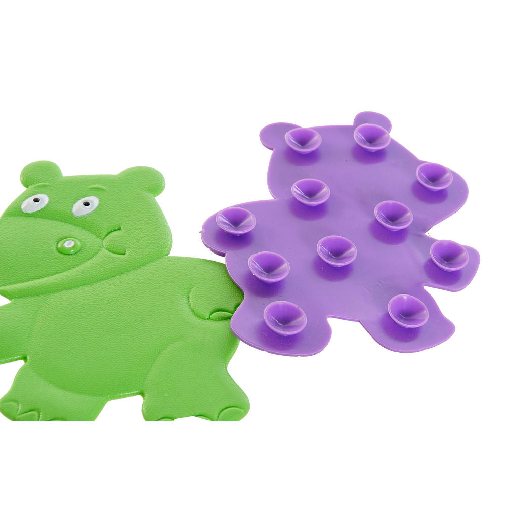 Bath rug DKD Home Decor Green PVC Lilac (2 pcs) (10 x 1 x 13 cm)