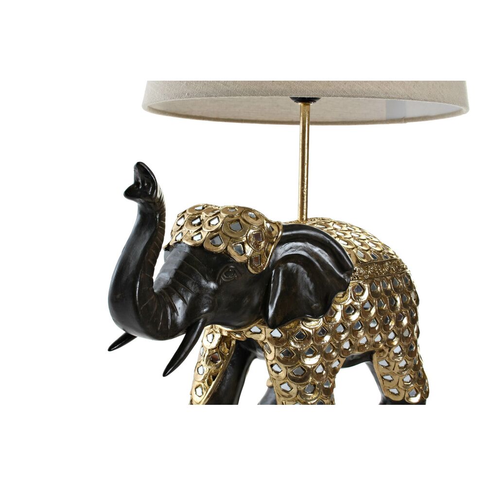 Decorative Figure DKD Home Decor Elephant Beige Golden Polycarbonate Resin (41 x 36 x 53 cm)