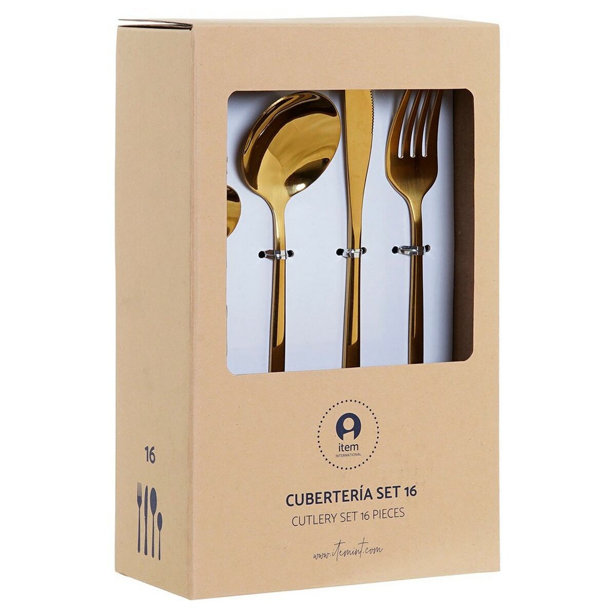 Cutlery set DKD Home Decor Marble (16 pcs)