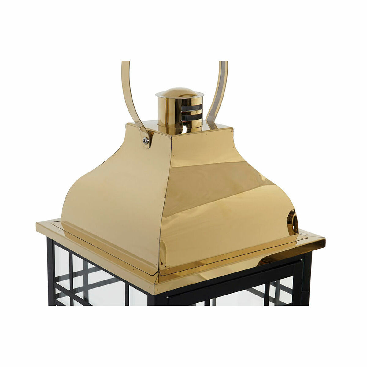 Lantern DKD Home Decor Crystal Black Golden Metal (16 x 16 x 36 cm) (2 pcs) (22 x 22 x 49 cm)