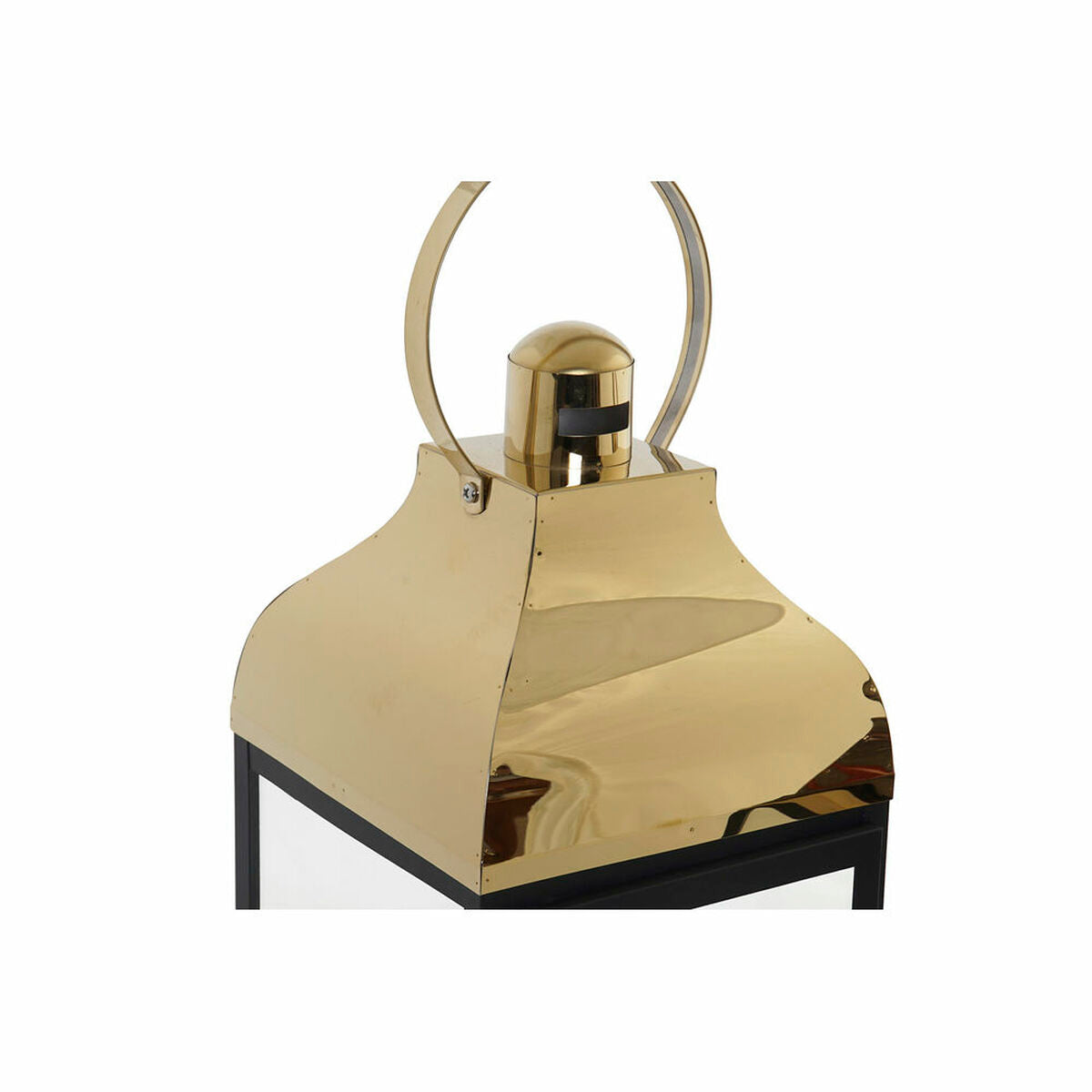 Lantern DKD Home Decor Crystal Black Golden Metal (14 x 13 x 31 cm) (2 pcs) (19 x 18 x 41 cm)