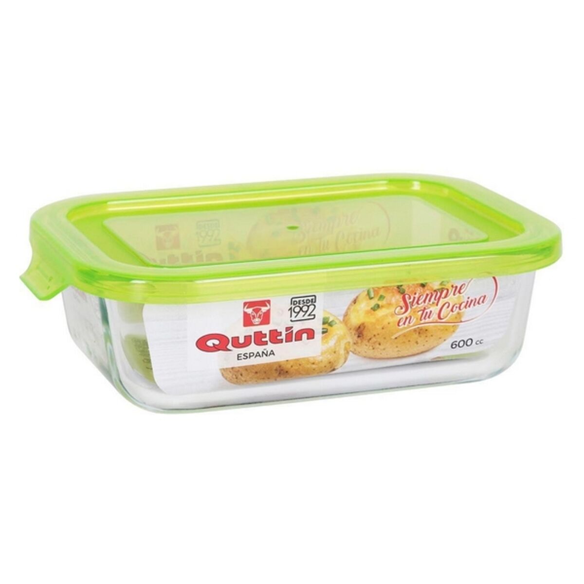Rectangular Lunchbox with Lid Quttin Borosilicate Glass