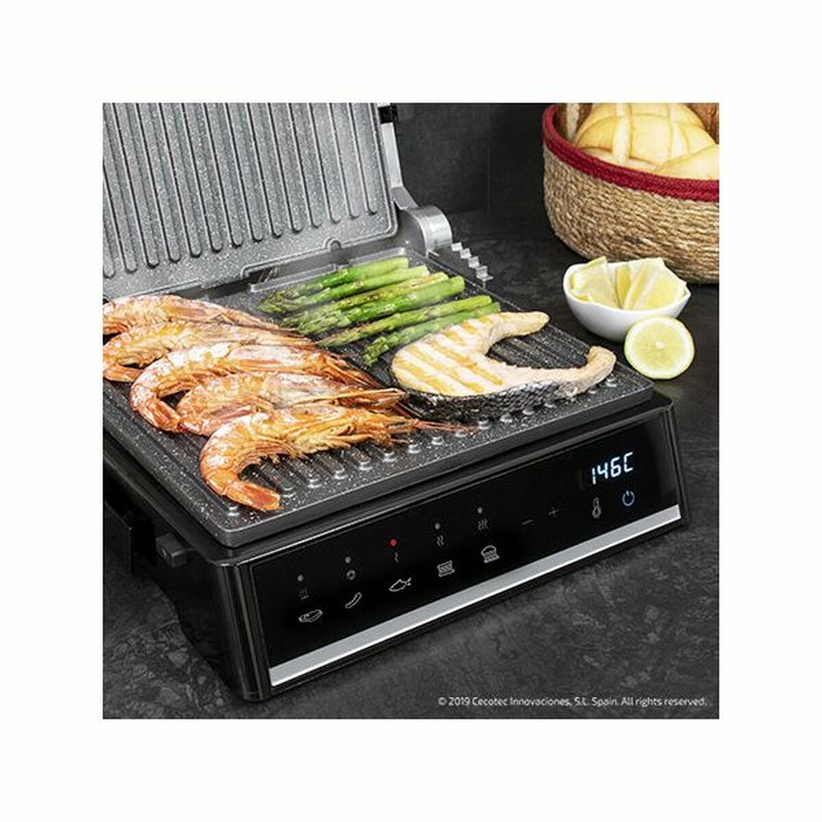 Contact Grill Cecotec Rock'nGrill Smart 2000W Black Stainless steel