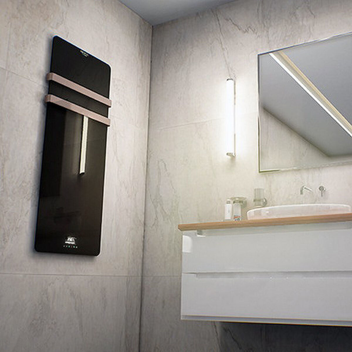 Electric Towel Rail Cecotec Ready Warm 9890 LED 20 m² 850W Black Stainless steel