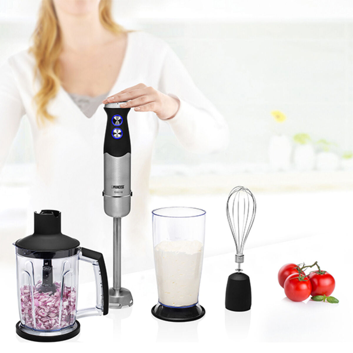 Hand-held Blender Princess 221221 0,8 L 1000W Stainless steel Black 1000W