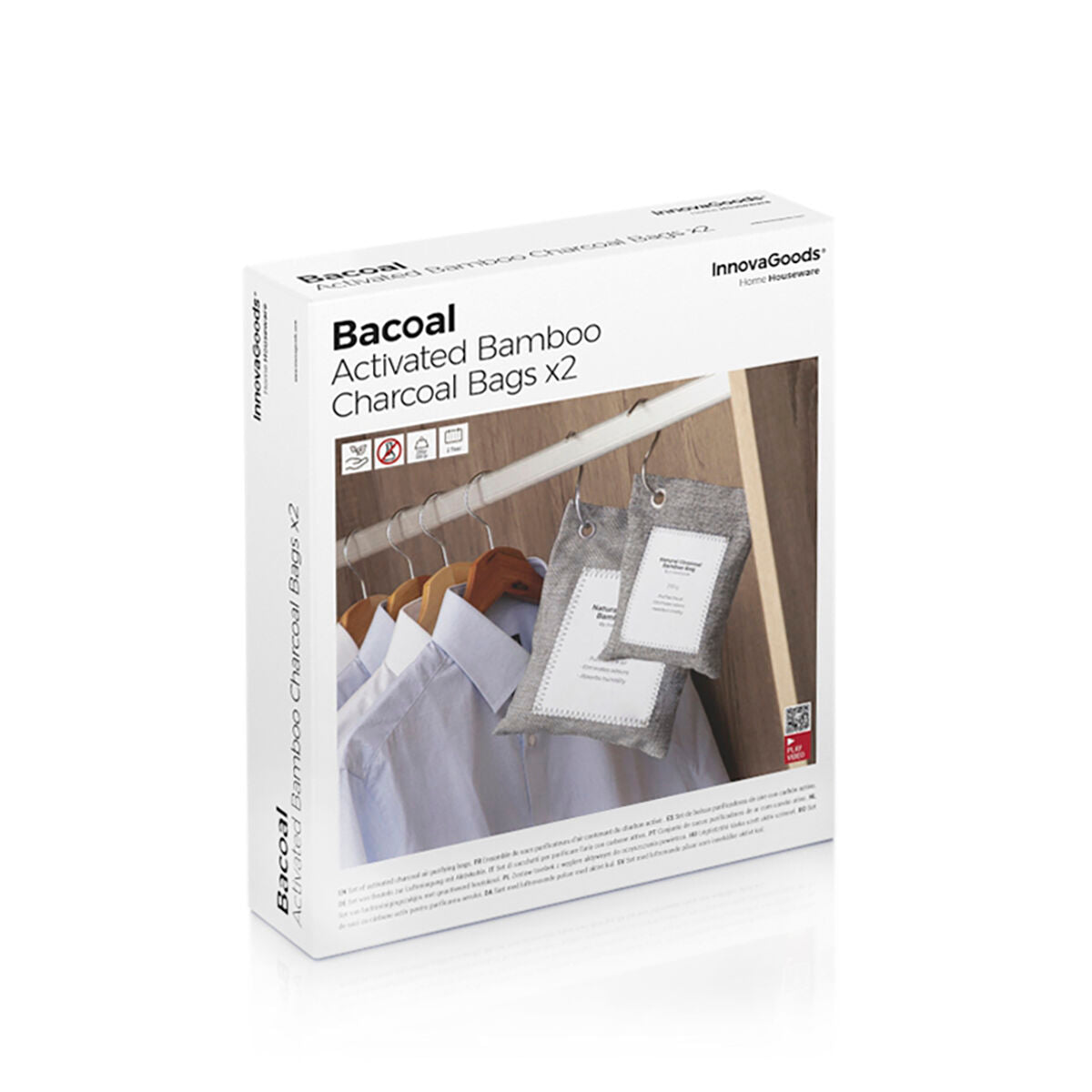 Set of Air Purifying Bags with Activated Carbon Bacoal InnovaGoods (pack of 2)