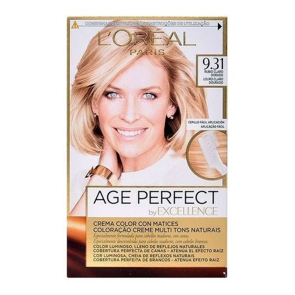 Permanent Anti-Ageing Dye Excellence Age Perfect L'Oreal Make Up Light golden blonde