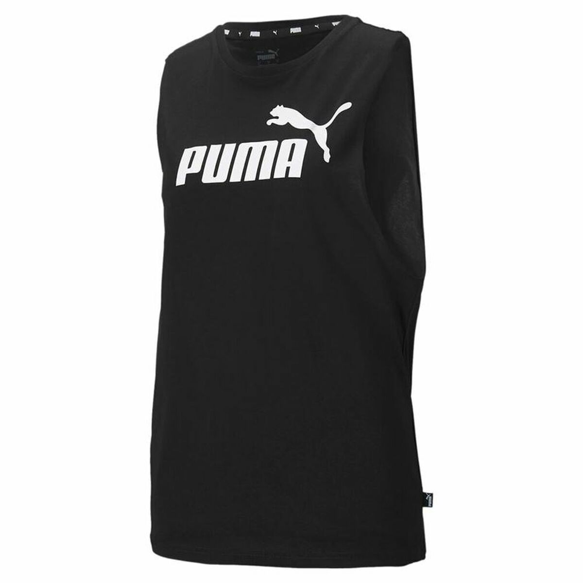 Tank Top Women Puma Essentials Cut Off Logo Tank Black