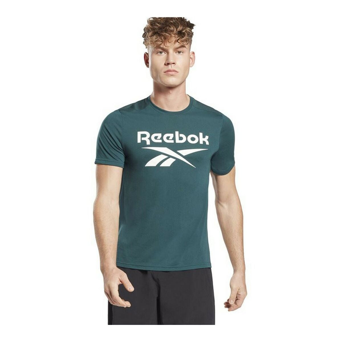 Men’s Short Sleeve T-Shirt Reebok Workout Ready Supremium Cyan