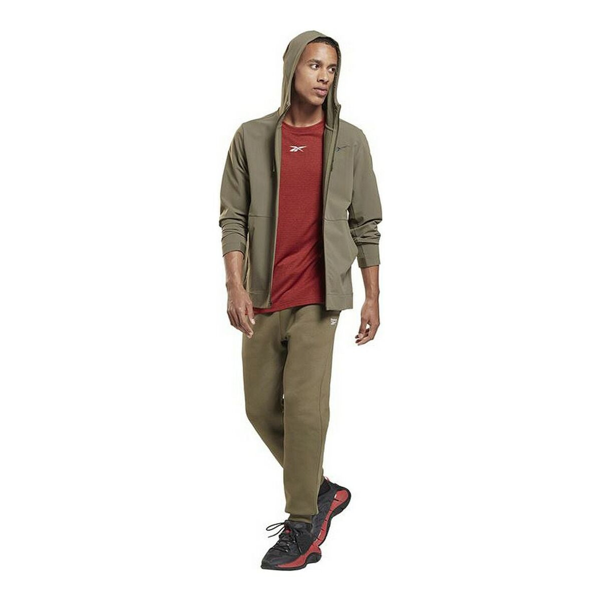 Long Sports Trousers Reebok Identity Men Olive