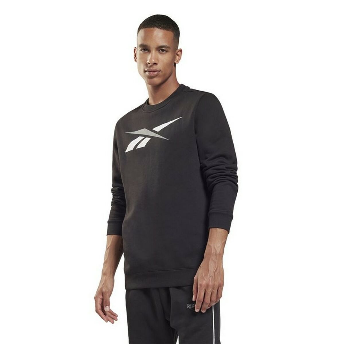 Men’s Sweatshirt without Hood Reebok Essentials Vector Black