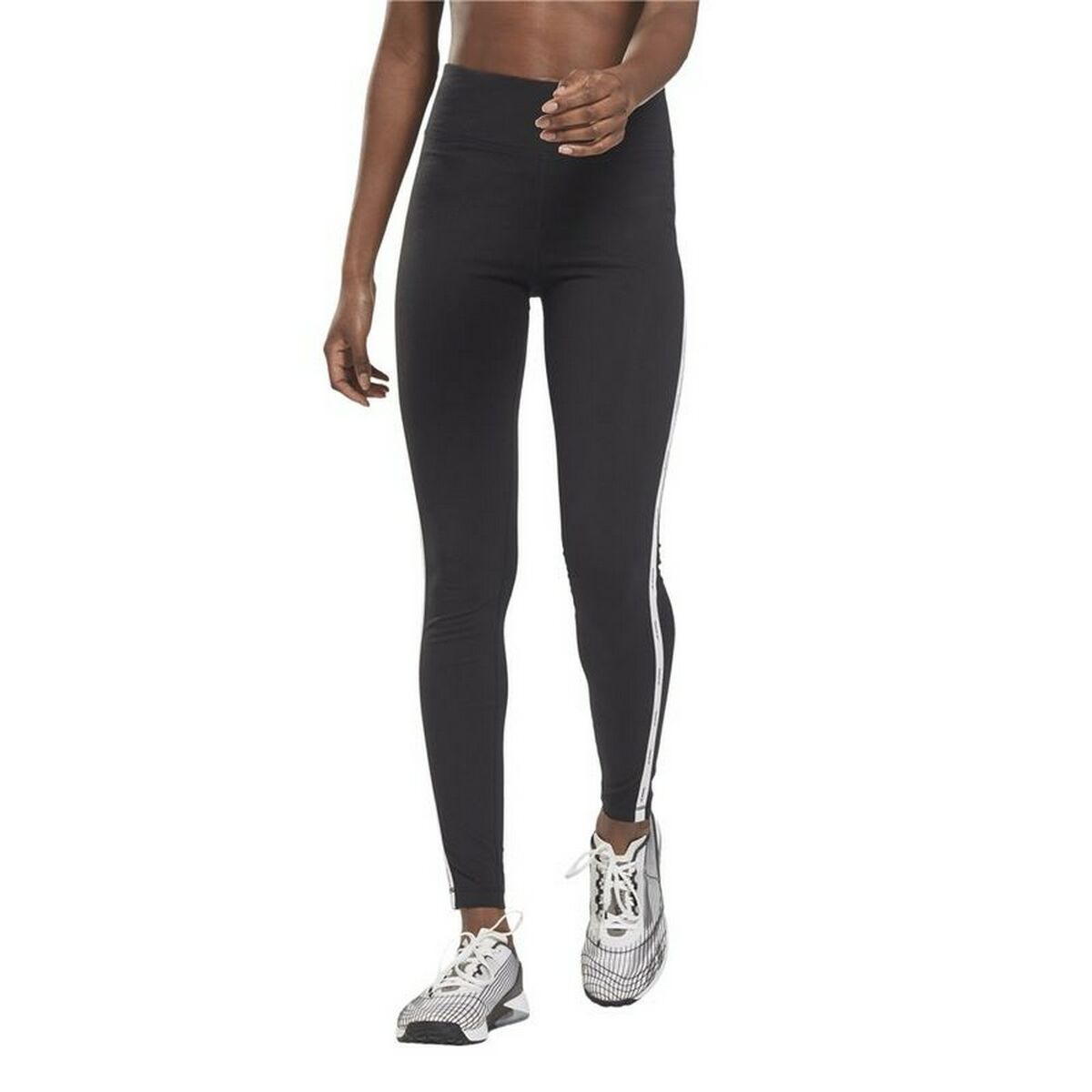 Sports Leggings Reebok  Pping Cotton W  Black