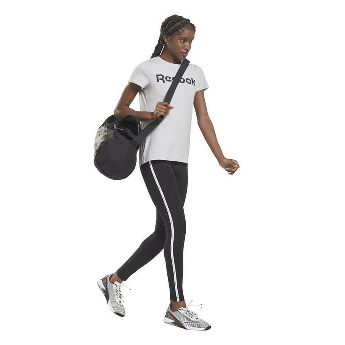 Sports Leggings Reebok  Pping Cotton W  Black