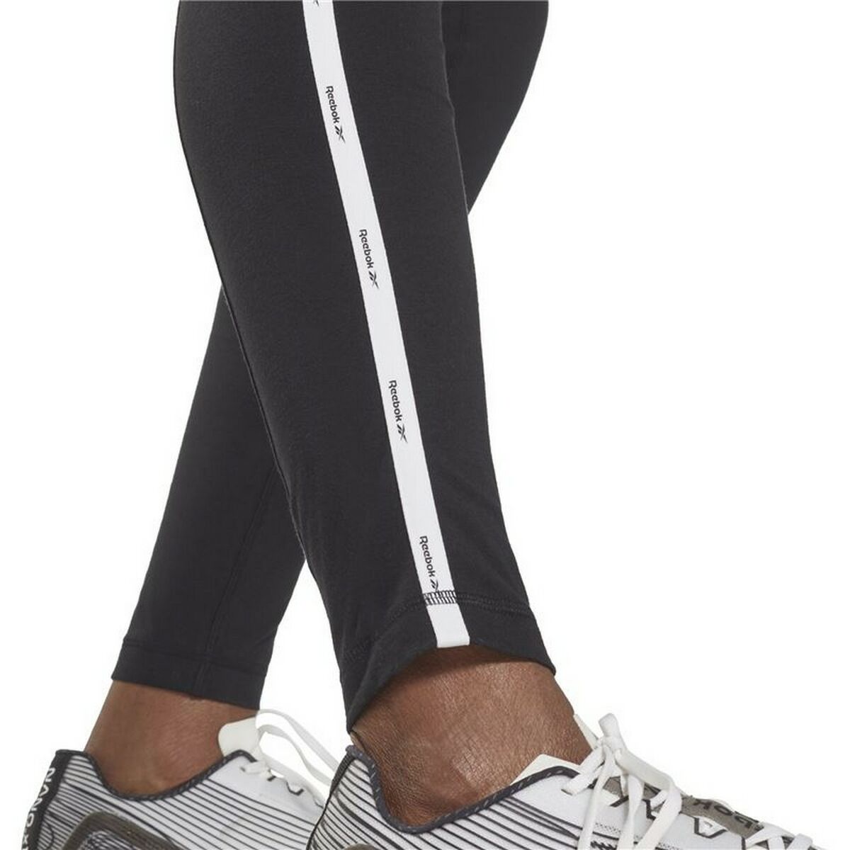 Sports Leggings Reebok  Pping Cotton W  Black