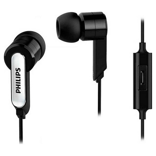 Headphones with Microphone Philips Black Silicone