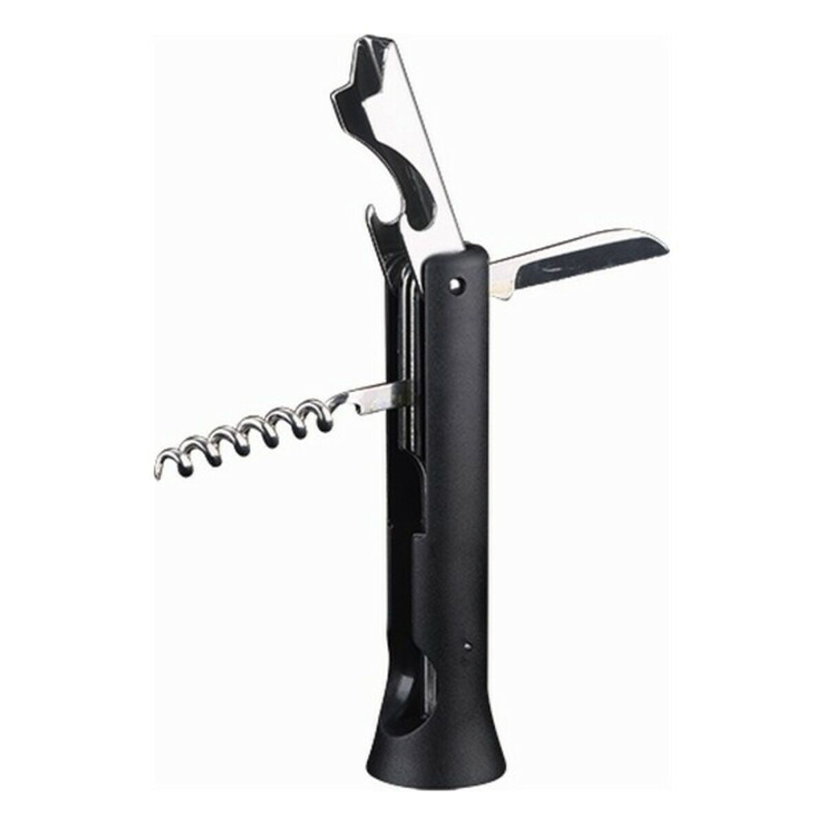 Corkscrew with foil cutter and bottle opener Masterpro Black Stainless steel ABS