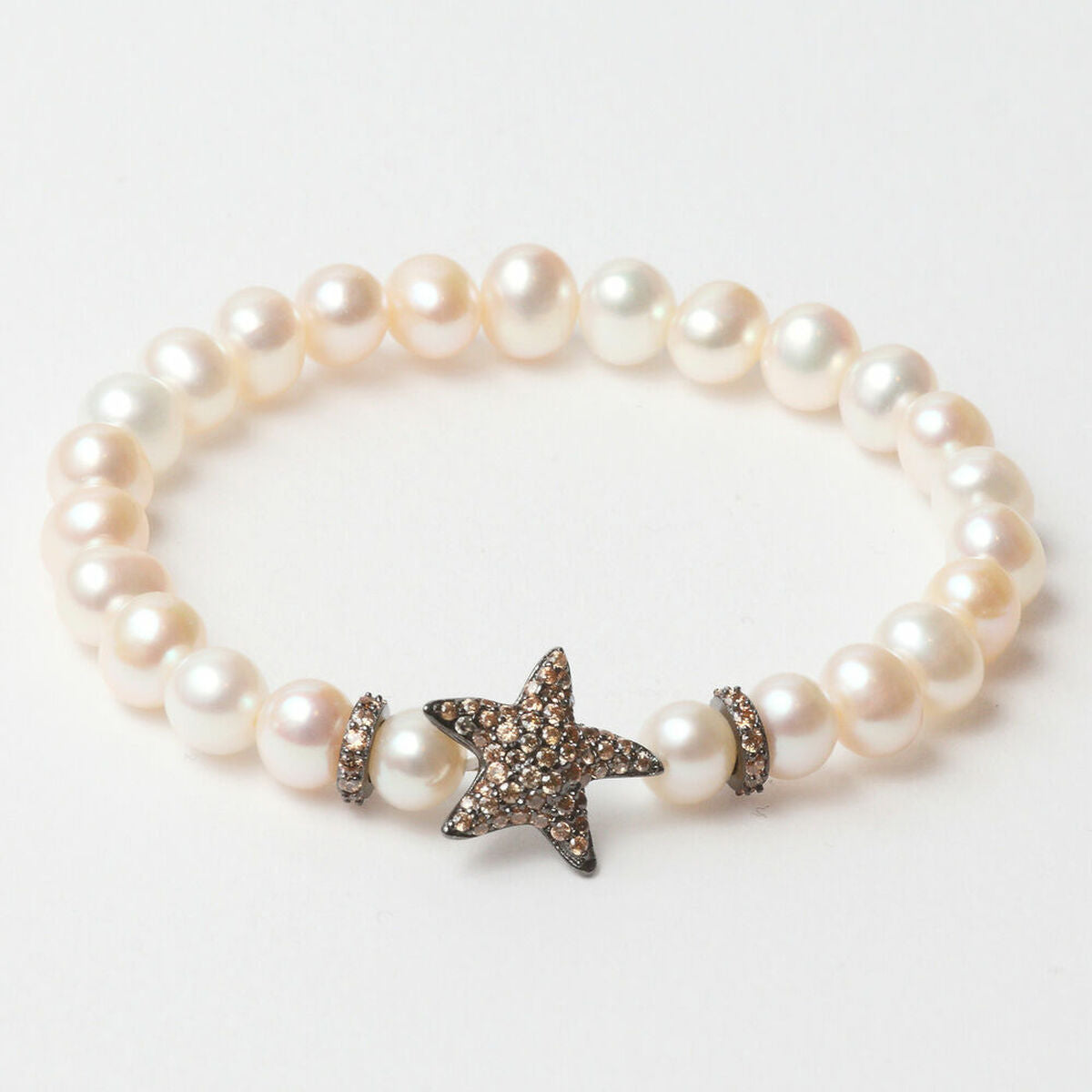 Ladies'Bracelet Lancaster JLA-BR-STAR-4-WH Brown White Sterling silver 16 mm