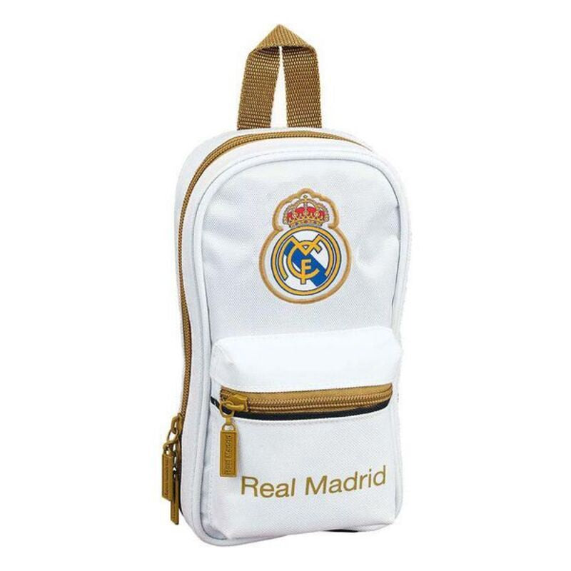 Backpack Pencil Case Real Madrid C.F. 19/20 White Black (33 Pieces)