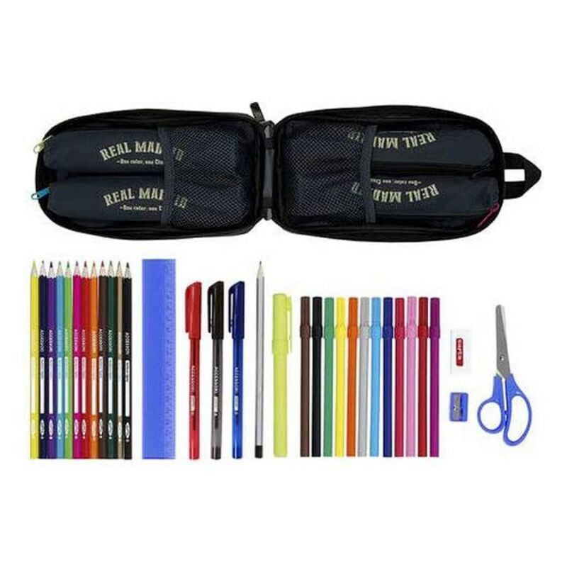 Backpack Pencil Case Real Madrid C.F. 19/20 Navy Blue (33 Pieces)