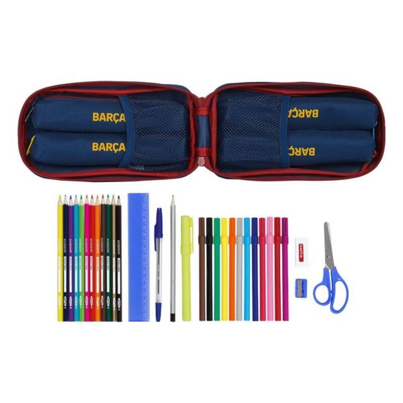 Backpack Pencil Case F.C. Barcelona 20/21 Maroon Navy Blue (33 Pieces)