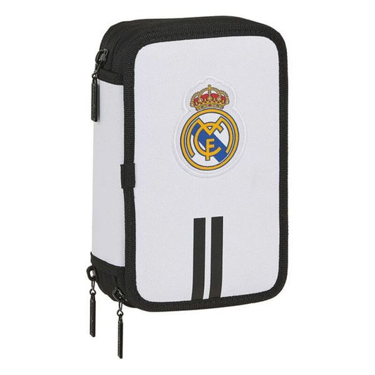 Triple Pencil Case Real Madrid C.F. White Black (36 Pieces)