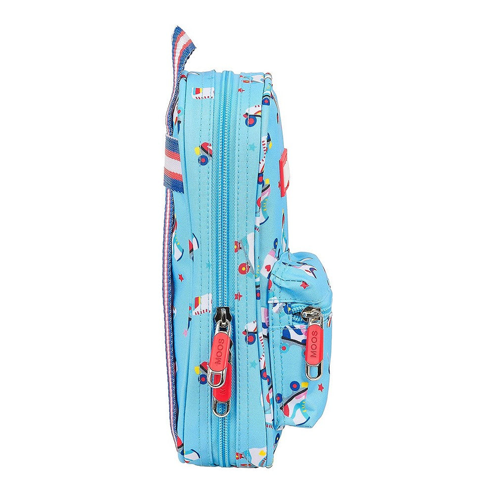 Backpack Pencil Case Rollers Moos Multicolour Light Blue