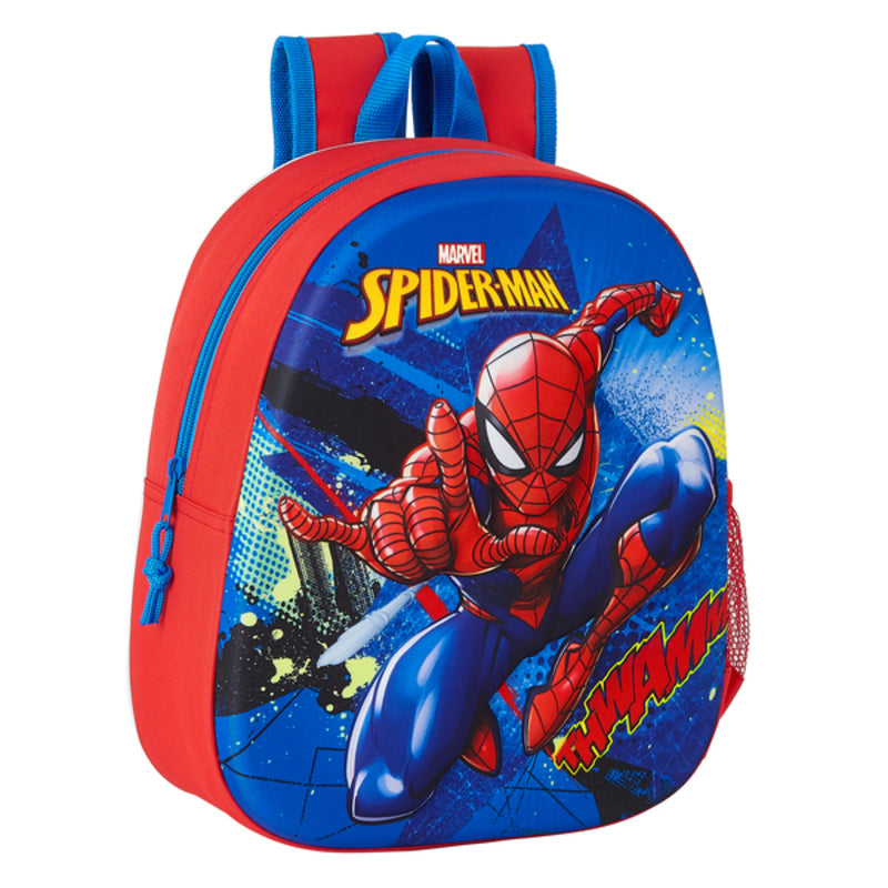 3D Child bag Spiderman Red Blue (27 x 32 x 10 cm)