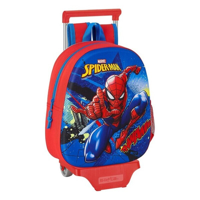 3D School Bag with Wheels Spiderman (28 x 10 x 67 cm)