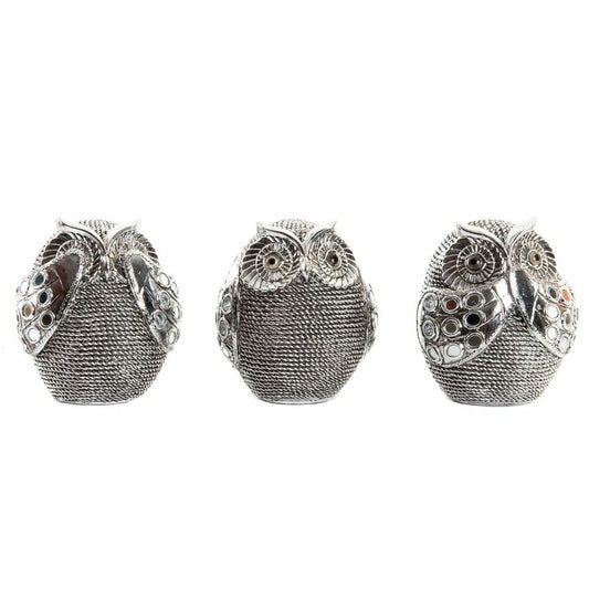 Decorative Figure DKD Home Decor Owl Resin (12 x 11 x 14 cm) (3 pcs)