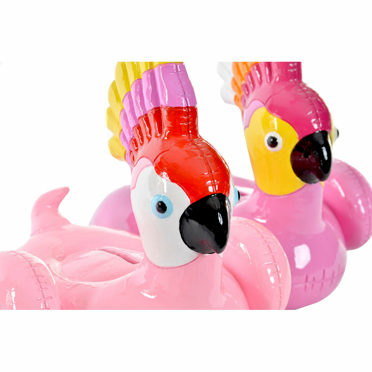 Money box DKD Home Decor 8424001535910 Pink Resin Parrot