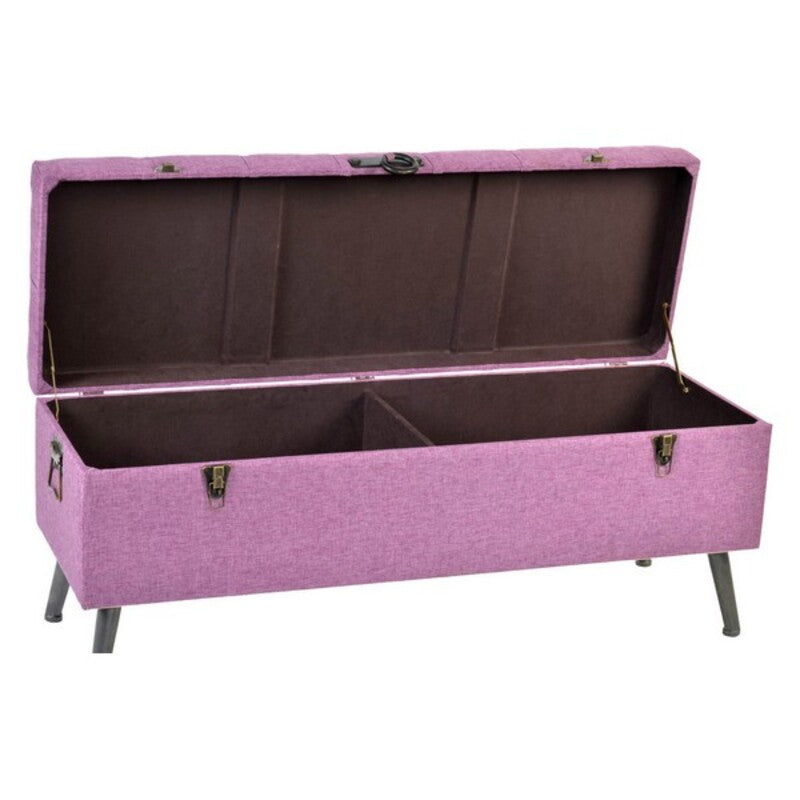 Bench DKD Home Decor 8424001565399 Metal Polyester Fuchsia MDF Wood (120 x 42 x 53 cm)