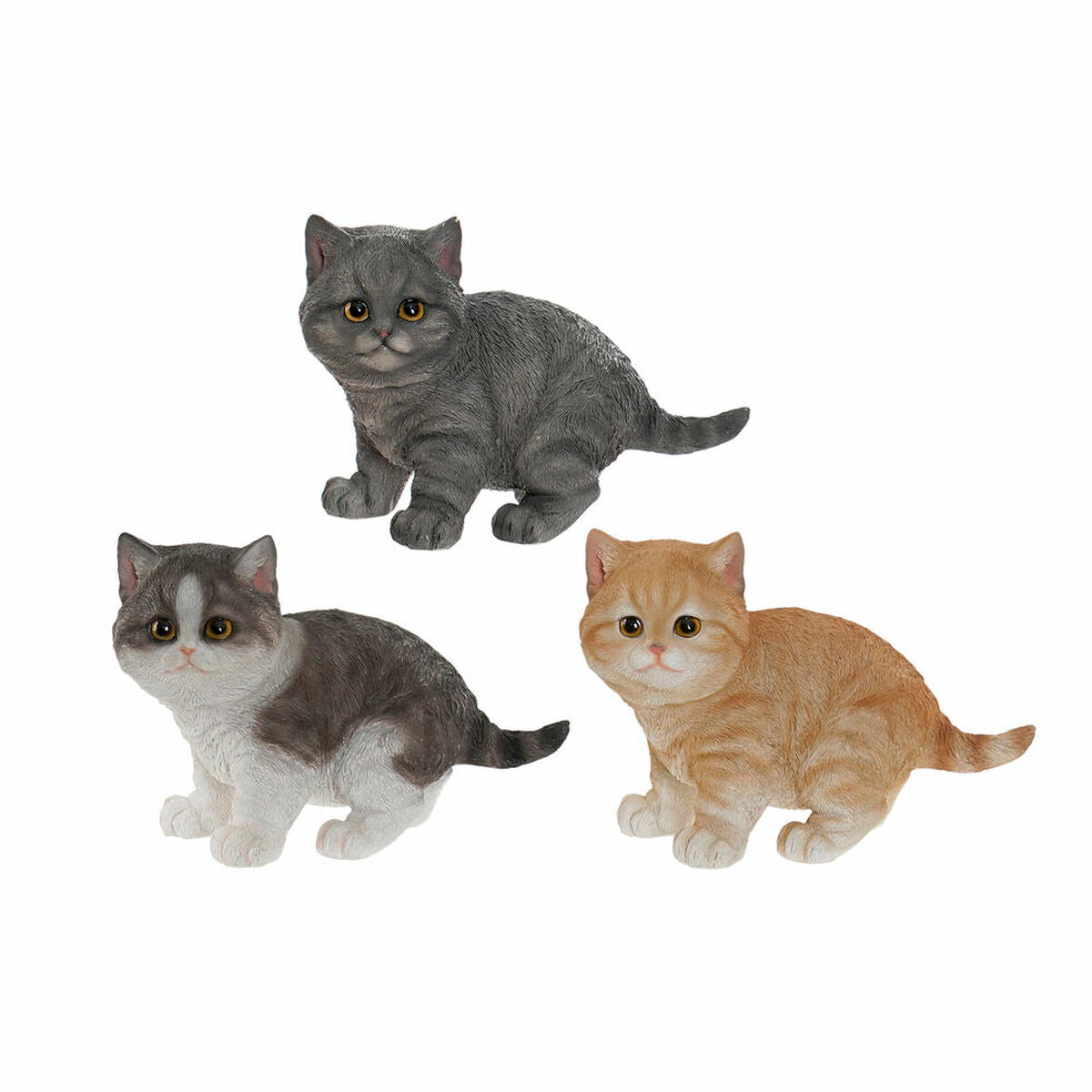 Decorative Figure DKD Home Decor Cat Resin (3 pcs) (20.5 x 10 x 15 cm)